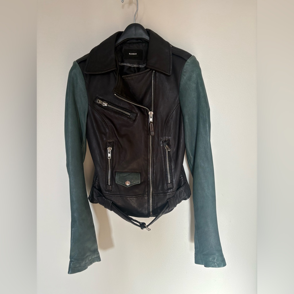 Rudsak Small Black And Green Leather Jacket